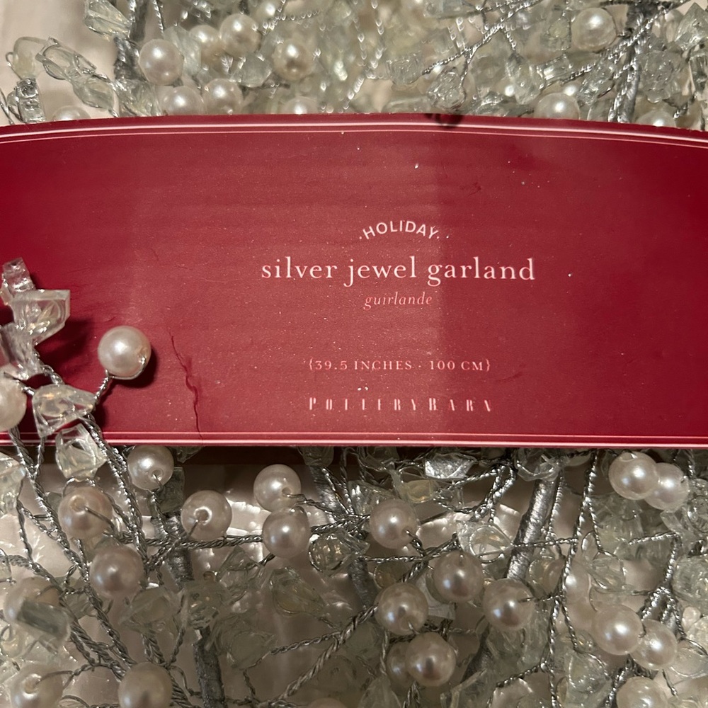 Holiday Silver Jewel Garland from Pottery Barn